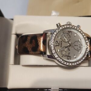 Studio Silver Watch with Brown Strap